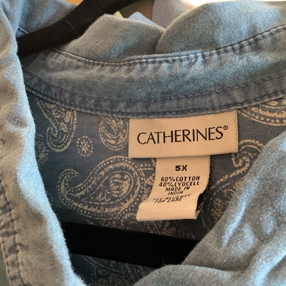 Catherines jean shirt 5 x. NWOT. Button down front. Perfect for fall - Picture 5 of 9